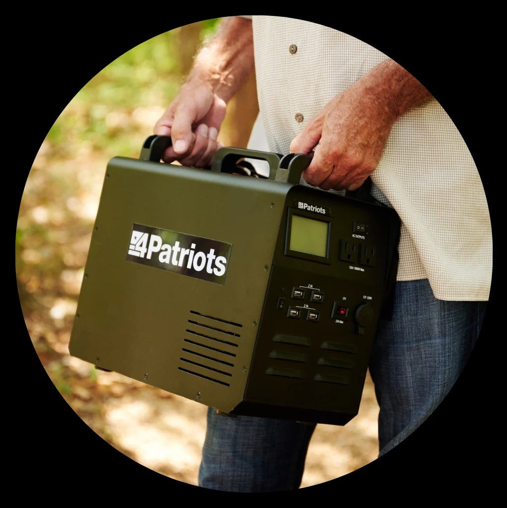 a person carrying a 4patriots power generator