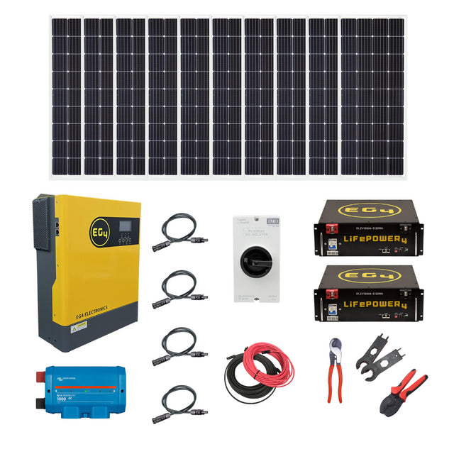 EG4 | Complete Mobile Solar Kit 3000W Output | 5000W PV Input | 2,000W of Solar PV [Kit-V0003]