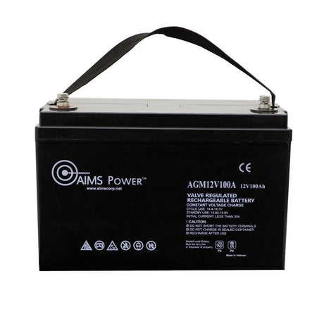 AIMS Power AGM 12V 100Ah Deep Cycle Heavy Duty Battery 1