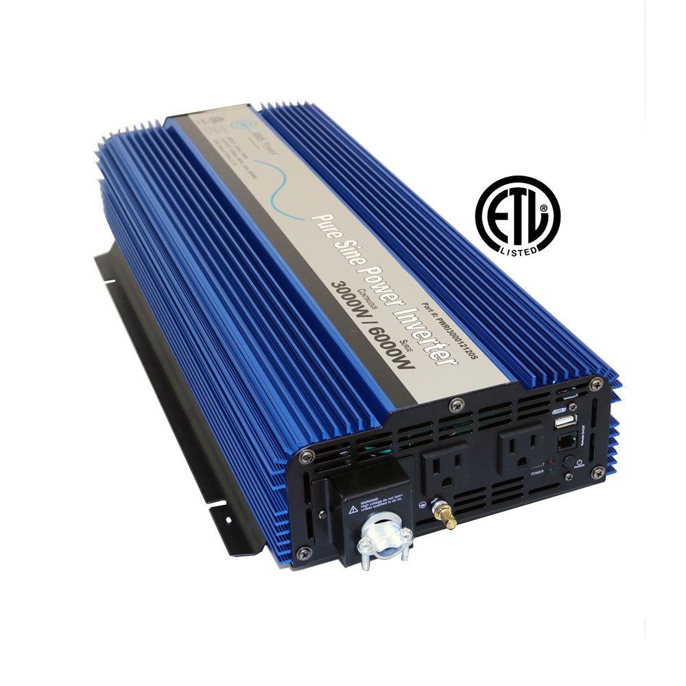 AIMS Power | 3000 Watt Pure Sine Inverter w/ USB & Remote Port UL Listed to 458 Standards-Solar Sovereign