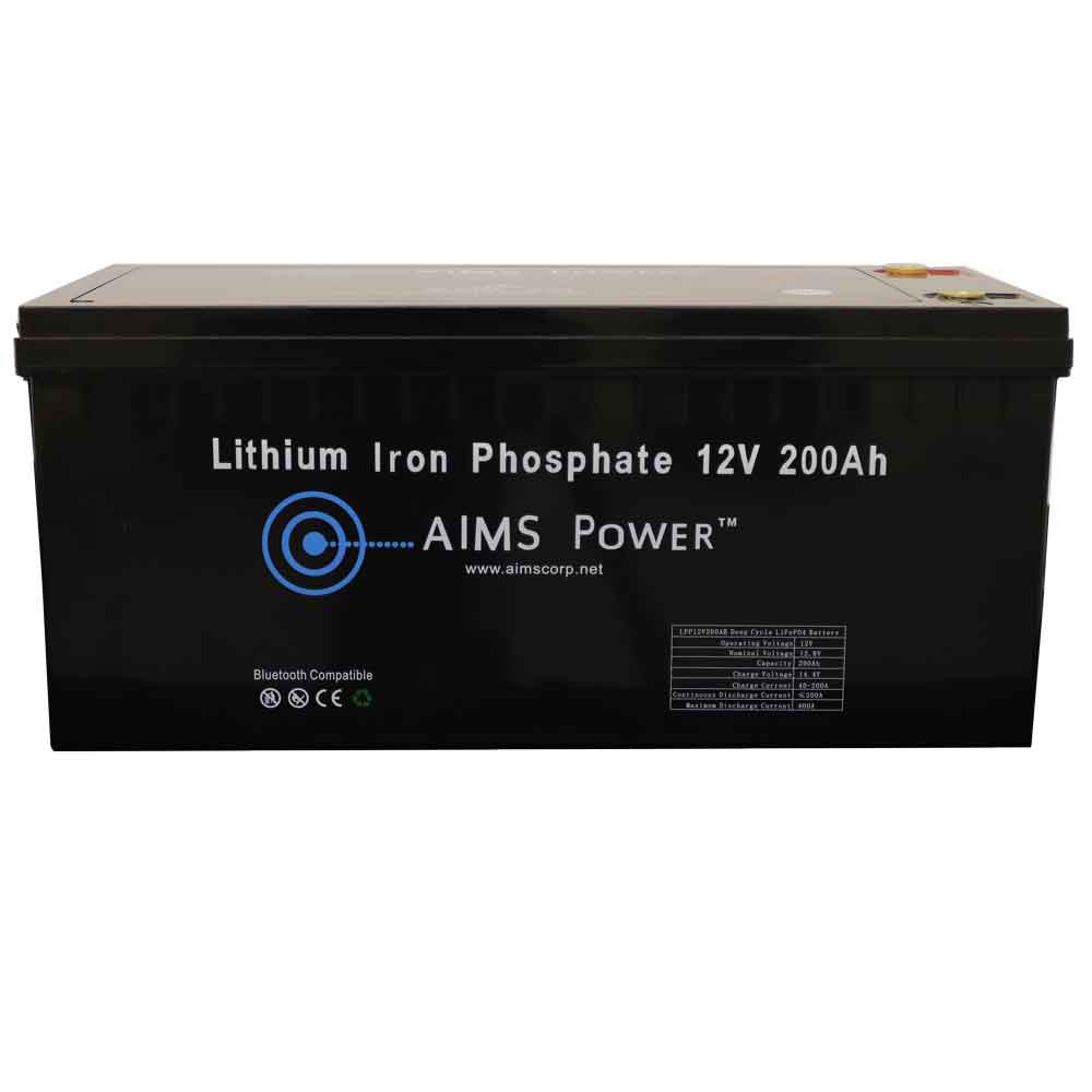 AIMS Power  Lithium Battery 12V 200Ah LiFePO4 Lithium Iron