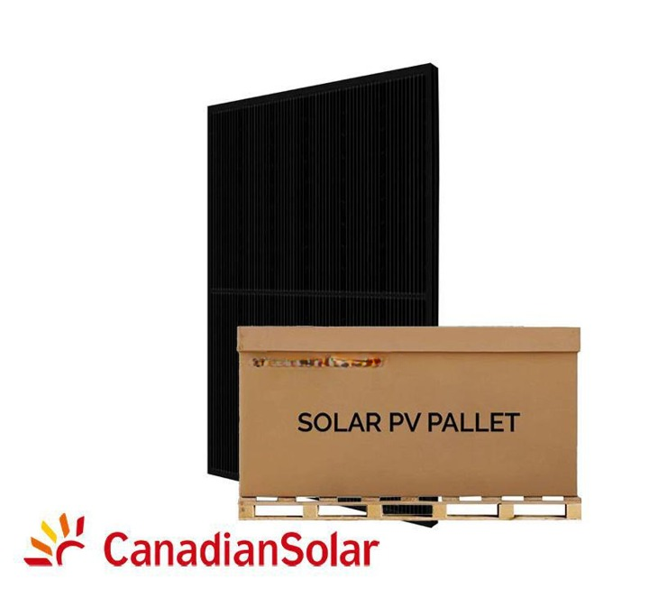 Canadian Solar | 11.7kW Pallet - 390W Mono-crystalline Solar Panel (Black) | CS6R-390MS-HL | Full Pallet (30 Solar Panels)
