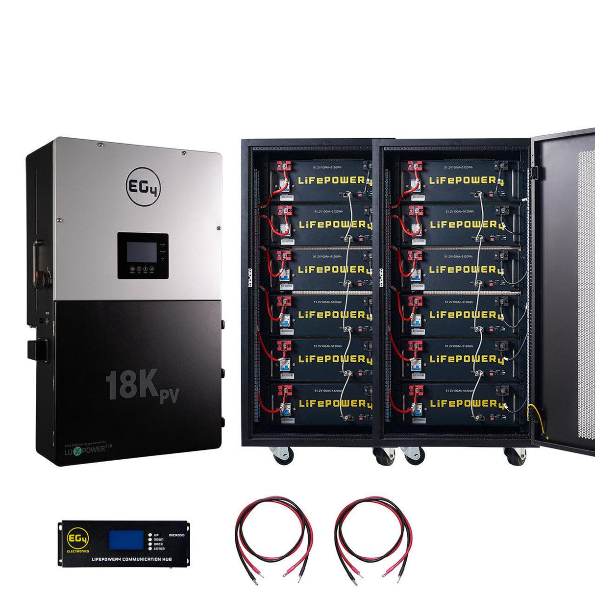 EG4 | 18KPV Hybrid Inverter System Bundle - 61.44kWH EG4 Lithium Powerwall