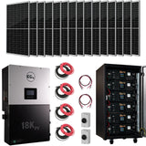 EG4 | Complete Hybrid Solar Kit - 12,000W 120/240V Output + 30.72kWh EG4 Lithium Powerwall + 14,000 Watts of Solar PV [KIT-E0005]