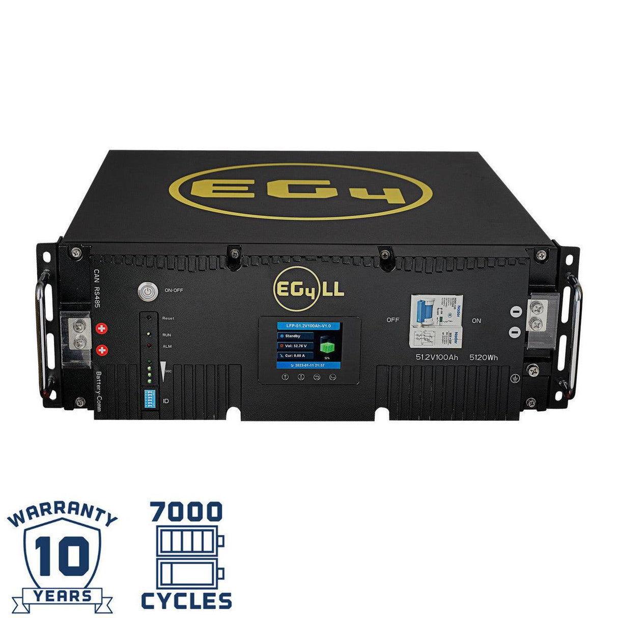 EG4 | LL Lithium Batteries Kit (V2) | 30.72kWh | 6 Server Rack Batteries With Pre-Assembled Enclosed Rack | With Door & Wheels | Busbar Covers