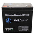AIMS Power Lithium Battery 12V 50Ah LiFePO4 Lithium Iron Phosphate 1