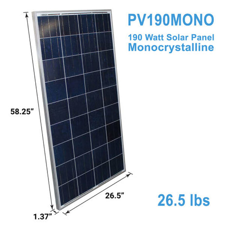 AIMS Power 190 Watt Solar Panel Monocrystalline 1