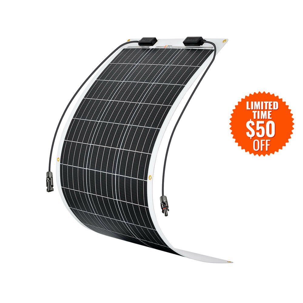 Rich Solar | MEGA 100 FLEX | 100 Watt Monocrystalline Solar Panel | Best 12V Flexible Panel for VAN RVs and Off-Grid | High Efficiency