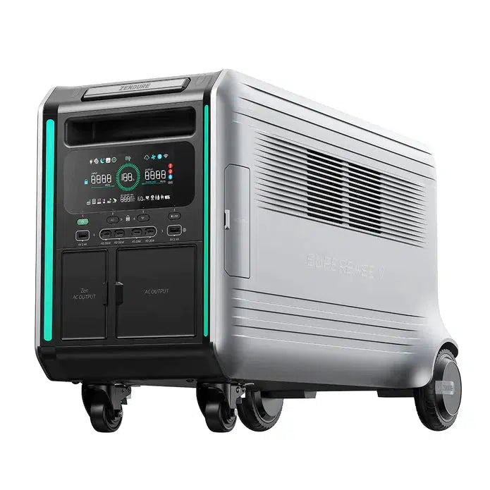 Zendure | SuperBase V4600 3600W 120/240V Power Station Kit | 4.6kWh Battery Storage | 400W - 800W 12V Rigid Mono Solar Panels
