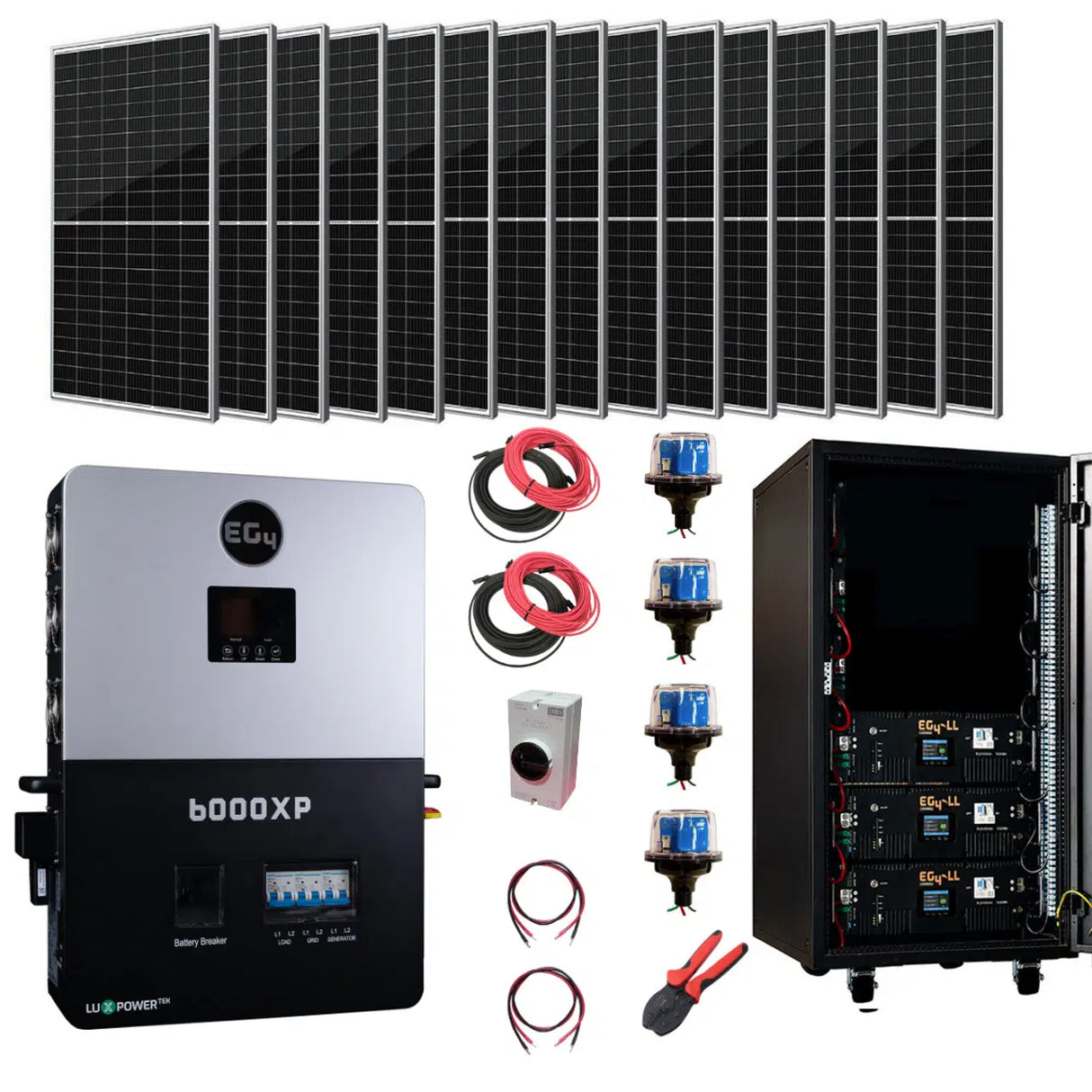 EG4 | Complete Off-Grid Solar Kit EG4 6000XP | 8000W PV Input | 6000W Output | 48V 120/240V Split Phase + 6400 Watts of Solar PV [KIT-E0008]