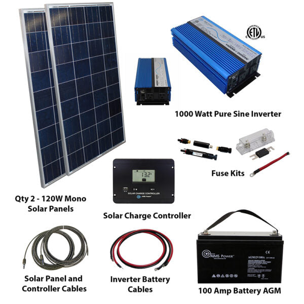 AIMS Power Solar Kit 240 W Solar 1